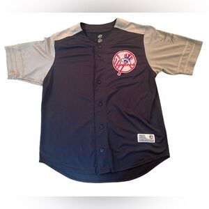 New York Yankees Stitched Team Logo‎ Jersey - Navy/Gray Sz XL